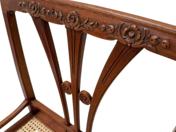 Art Nouveau Armchair with Wicker Seat by H.P. Mutters & Zoon, 1900s